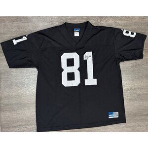 VTG Adidas Oakland Raiders Jersey Tim Brown #81 Black Silver XL